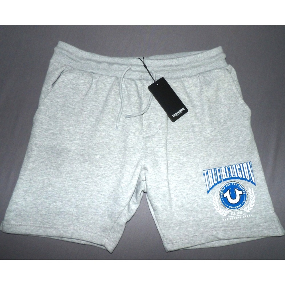 NEW! True Religion Gray Draw String Fleece Lined Sweat Shorts Men's XL NWT!
